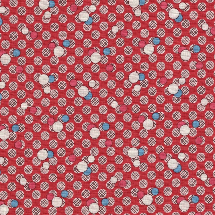 Marcus Fabrics Aunt Grace Sew Charming rood bolletjes