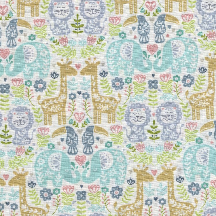 Andover/Makeower Baby Safari wit multi diertjes