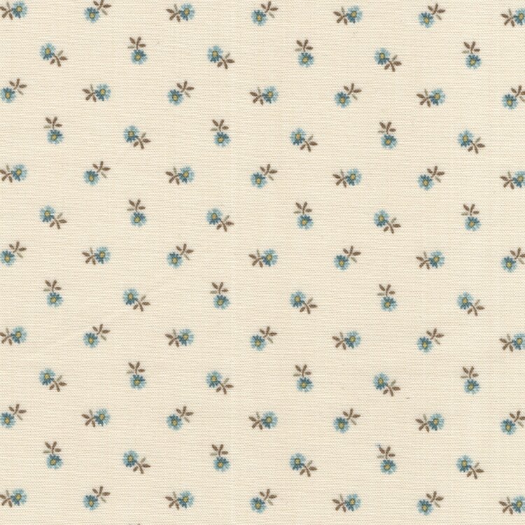 Andover Dahlia ecru klein blauw bloemetje