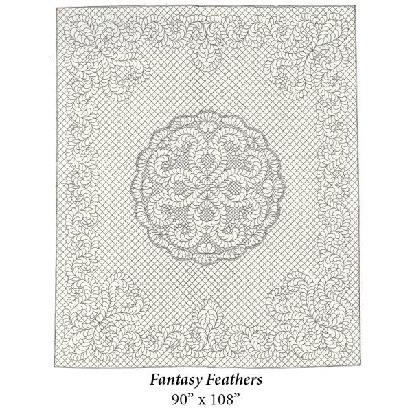 Wholecloth Quilt Top Fantasy Feathers naturel
