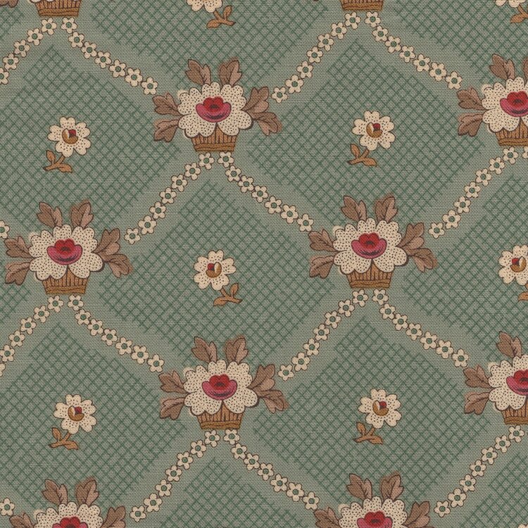 Andover Always and Forever groen ecru bloem