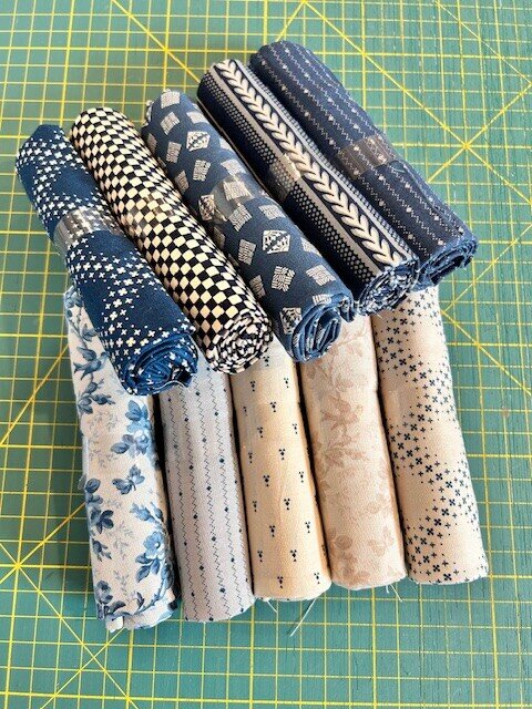 Fat Quarter pakket Marcus Blauw/Beige