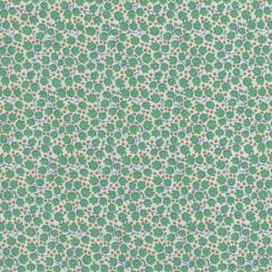 Marcus Fabrics Aunt Grace Sew Charming wit groen minibloemetje