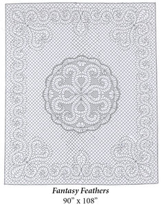 Wholecloth Quilt Top Fantasy Feathers Wit