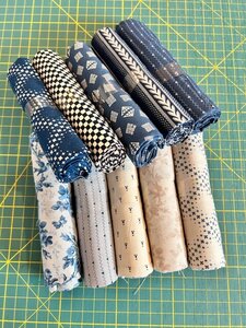 Fat Quarter pakket Marcus Blauw/Beige