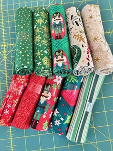 Fat Quarter pakket Kerst fris rood/groen (1)