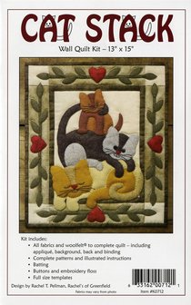 Cat Stack Wall Quilt Kit, compleet pakket miniquilt