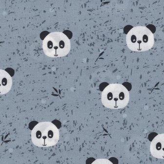 Stof a/s Pretty Panda grijs panda&#039;s