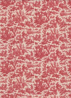 Maison Sajou Toile de Jouy L&#039;Offrande &agrave; l&#039;Amour mini ecru rood