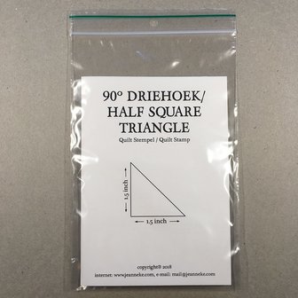 Stempel Driehoek 90 1,5inch korte zijde Jeanneke.com