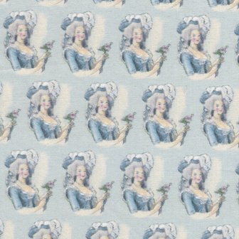 Maison Sajou Toile de Jouy Marie Antoinette blauw figuurtjes