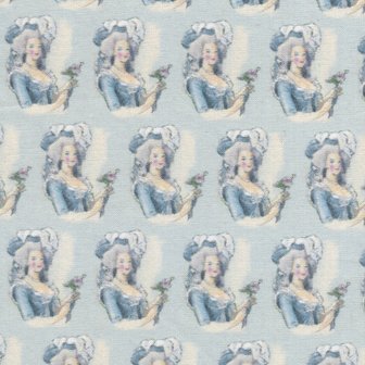 Maison Sajou Toile de Jouy Marie Antoinette blauw figuurtjes