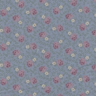 Marcus Fabrics For Rosa blauw roze bloemetje