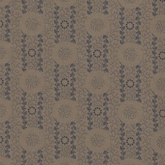 Windham Fabrics Country Soiree taupe blauw werkje