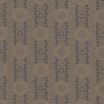 Windham Fabrics Country Soiree taupe blauw werkje