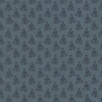 Marcus Fabrics Paula&#039;s Compagnions blauw donker minibloemetje