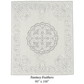 Wholecloth Quilt Top Fantasy Feathers naturel