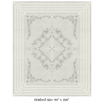 Wholecloth Quilt Top Garden Bouquet naturel