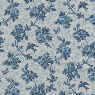 Marcus Fabrics Bountiful Blues ecru blauw takje