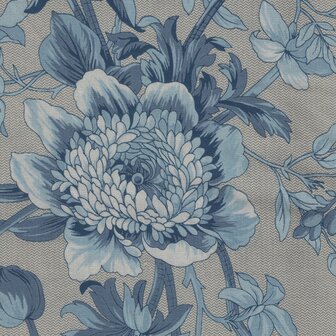 Marcus Fabrics Bountiful Blues blauw grote bloem