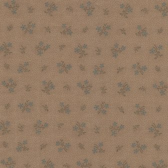 Marcus Fabrics Country Meadow tan blauw bloemetje