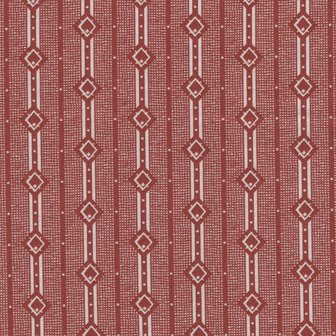 Marcus Fabrics ReproReds rood ecru streepje