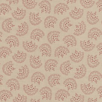 Marcus Fabrics ReproReds ecru rood werkje