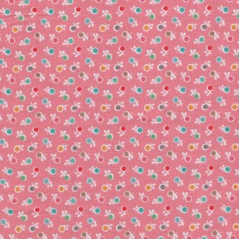 Riley Blake Stitch roze gekleurde bolletjes