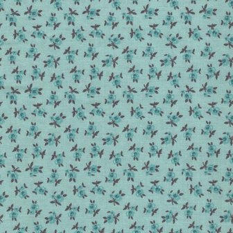 Riley Blake Stitch blauw bloemetjes