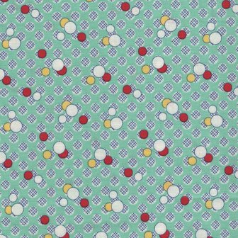 Marcus Fabrics Aunt Grace Sew Charming groen bolletjes