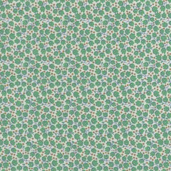 Marcus Fabrics Aunt Grace Sew Charming wit groen minibloemetje