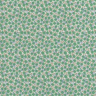 Marcus Fabrics Aunt Grace Sew Charming wit groen minibloemetje