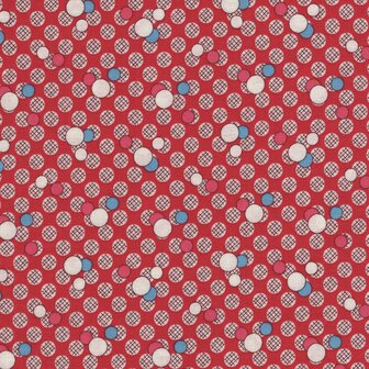 Marcus Fabrics Aunt Grace Sew Charming rood bolletjes