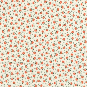 Marcus Fabrics Aunt Grace Sew Charming wit oranje minbloemetje