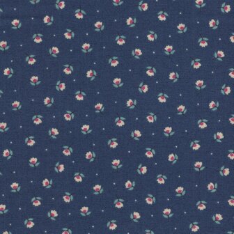 Windham Fabrics Gather blauw ecru bloemetje