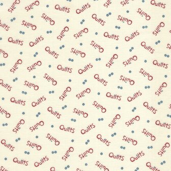 Cosmo American Country ecru rood letters &quot;Quilt&quot;