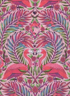 Free Spirit Tula Pink Daydreamer roze flamingo&#039;s