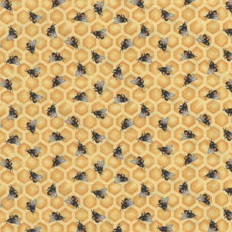 Henri Glass Bloomin Poppies geel honingraad met bijen