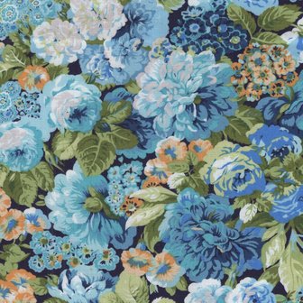 Free Spirit A Celebration of Sanderson blauwe en gele bloemen