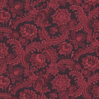 Henry Glass Fabrics Right as Rain rood antieke bloem