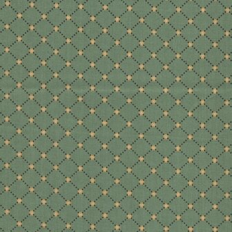 Henry Glass Fabrics Right as Rain  blauwgroen trellis