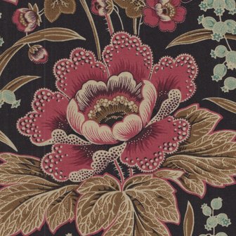 Andover Di Ford Oak Alley zwartbruin grote bloem rood
