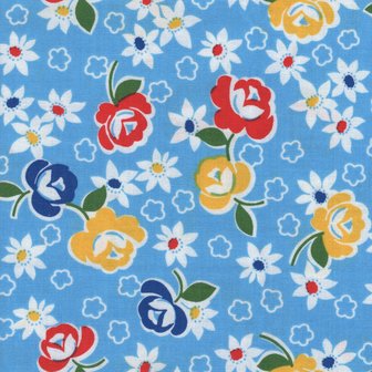 Windham Sugarcube blauw bloemen