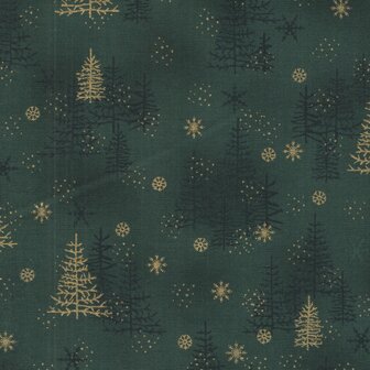 Stof a/s Star Sprinkle groen kerstboompjes/sterretjes