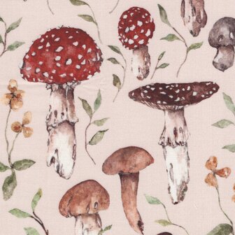 FIGO Heavenly Hedgerow tan paddenstoelen