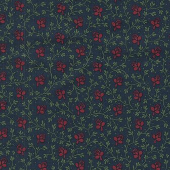 Marcus Vintage Charm blauw groen takje, rood bloemetje