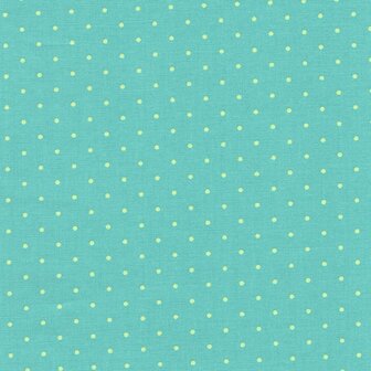 Free Spirit Tula Pink Roar tiny dots turquoise stipje