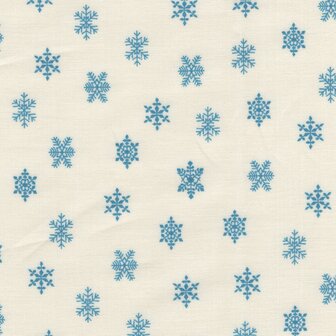 Henry Glass Winter in Snowtown ecru blauw sneeuwvlok