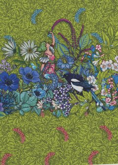 Free Spirit Language of Flowers groen rand met dieren en feetjes