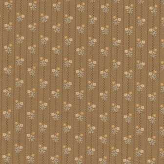 Andover Farmhouse hickory tan geel minibloemetje
